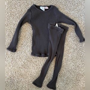 Zara charcoal ribbed set 12-18 month